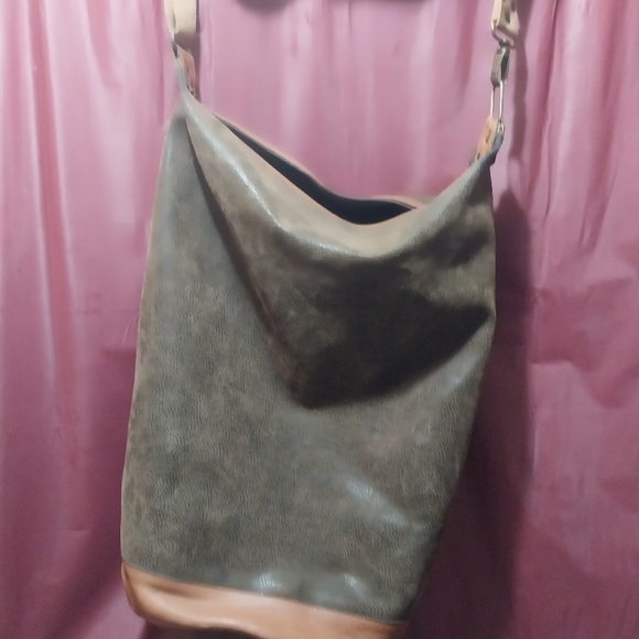 Royce Leather Brown and Tan Hobo Bag - Picture 1 of 5